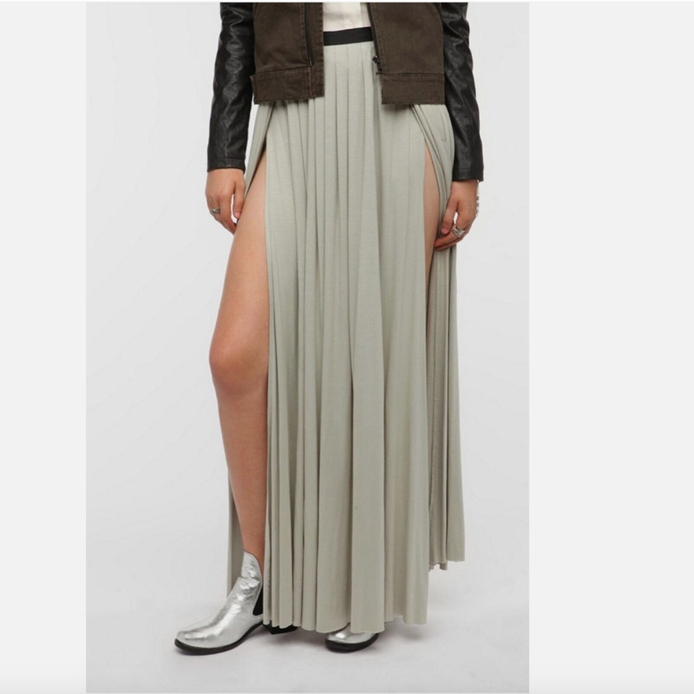 Ecote Sage Green Urban Outfitters Double Slit Maxi Skirt